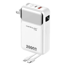 Повербанк Konfulon A57Q 22.5W з кабелем 2в1 (20000 mAh) (White)