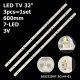 Пряма підсвітка для телевізора AOC 32″ 303JD315036 Rev1.1 (3 планки по 600 мм, 7 LED, лінза 15,5 мм, 3 В)