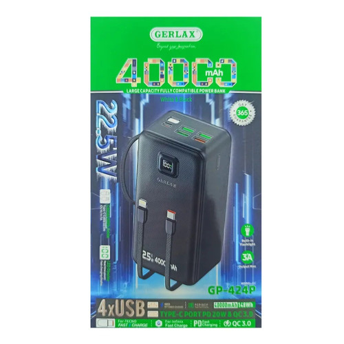Повербанк Gerlax GP-424P 22.5W (40000 mAh) (Black)