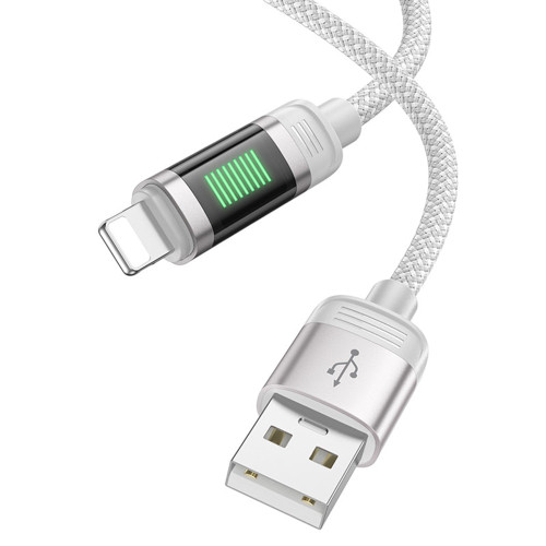 Кабель Hoco U126 USB-A – Lightning (1.2 м · 12W · 2.4A) (Gray)