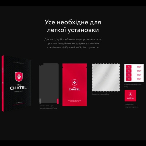 Захисне скло +NEU Chatel Privacy Glass для Apple iPhone Air (Black)