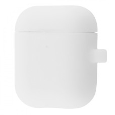 Чехол для AirPods 2 Silicone Case Slim with Carbine (White)