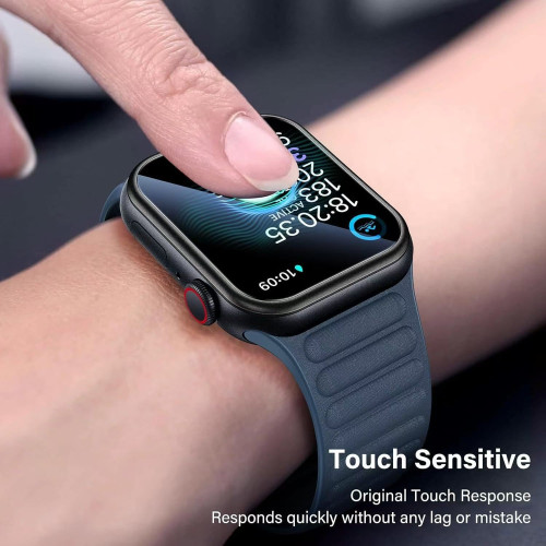 Защитное стекло с рамкой BEISOKY для Apple Watch Series 7 (41mm) (Black)