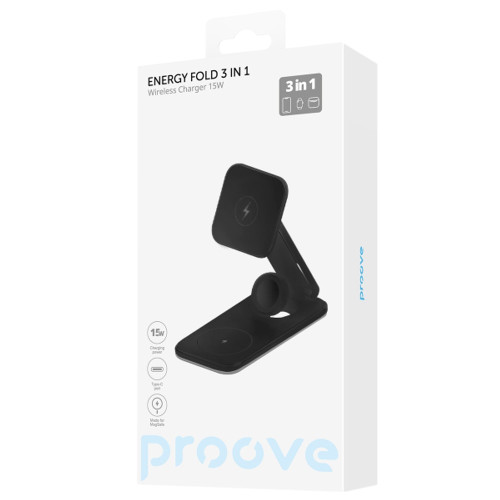 Беспроводное зарядное устройство Proove Energy Fold 3в1 (15W) (Black)