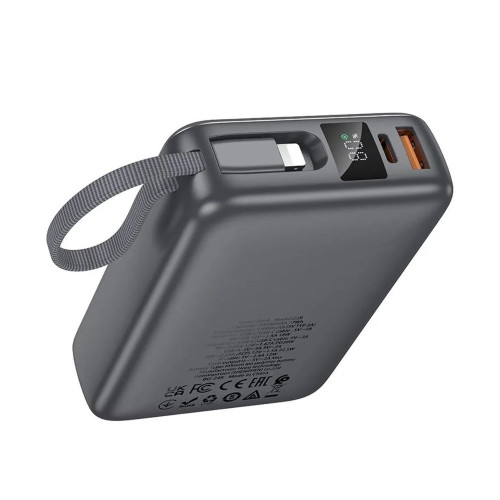 Повербанк Hoco Q39 22.5W+PD20W з кабелем C та L (20000 mAh) (Grey)