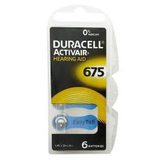 Батарейка для слухового апарату Duracell ZA675, PR-44, DA44 1.45V (1 шт)