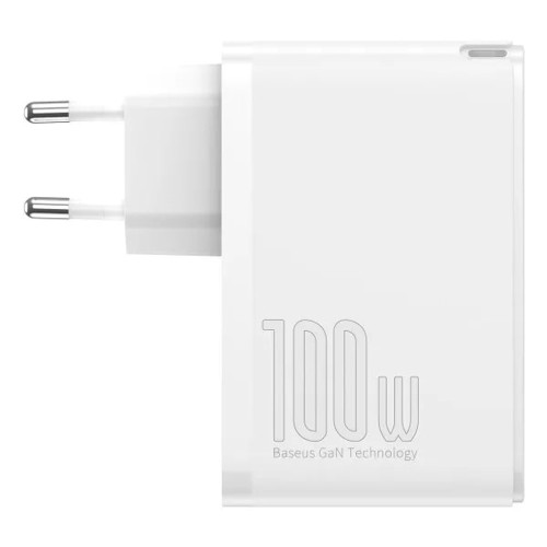 Сетевое зарядное устройство Baseus GaN5 Pro USB-A+2xUSB-C (140W · 5A) с кабелем Type-C – Type-C (CCGP100202) (White)