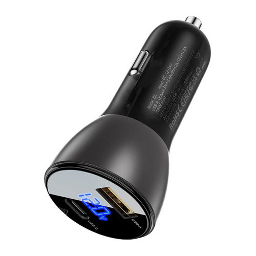 Автомобильное зарядное устройство Acefast B6 USB-A+USB-C (63W · 4A) (Black)
