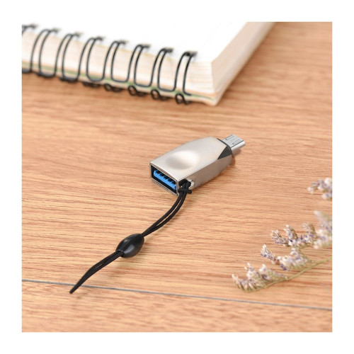 Переходник Hoco UA10 Micro-USB – USB-A 3.0 (Silver)