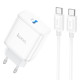 Сетевое зарядное устройство Hoco C104A USB-C (20W · 3A) с кабелем Type-C – Type-C (White)
