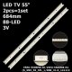 Бокова підсвітка для телевізора Samsung 55″ V5EU-550SMA V1.0 (2 планки по 684 мм, 88 LED 6,5x2 мм, 3 В)