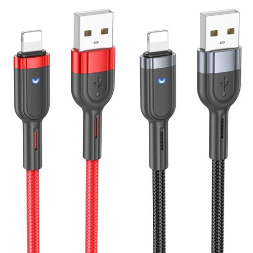 Кабель Hoco U117 USB-A – Lightning (1.2 м · 12W · 2.4A) (Black)
