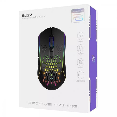 Мышка беспроводная игровая Proove Gaming Buzz (4800 DPI) (Black)