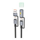 Кабель Hoco U138 Type-C – Type-C and USB з ліхтариком (1.2 м · 60W · 3A) (Black)