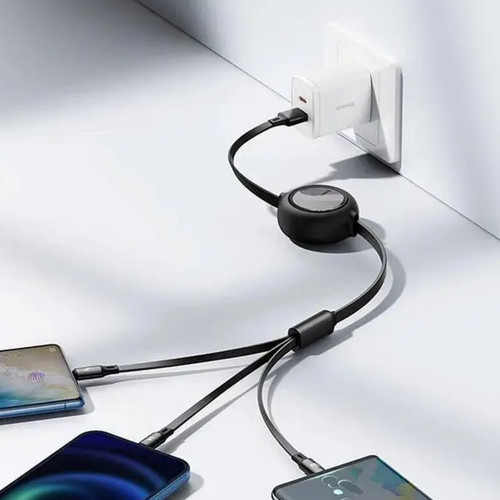 Кабель Baseus Bright Mirror 2 Series 3-в-1 USB-A – Micro-USB/Lightning/Type-C (1.1 м · 66W · 5A) (CAMJ010101) (Black)