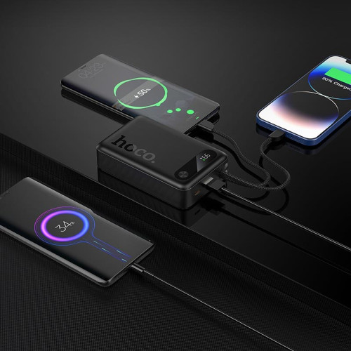 Повербанк Hoco J171A 22.5W з кабелем 2в1 (20000 mAh) (Black)