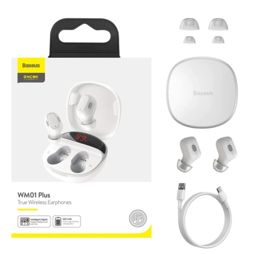 Наушники Bluetooth Baseus Encok WM01 Plus TWS (White)