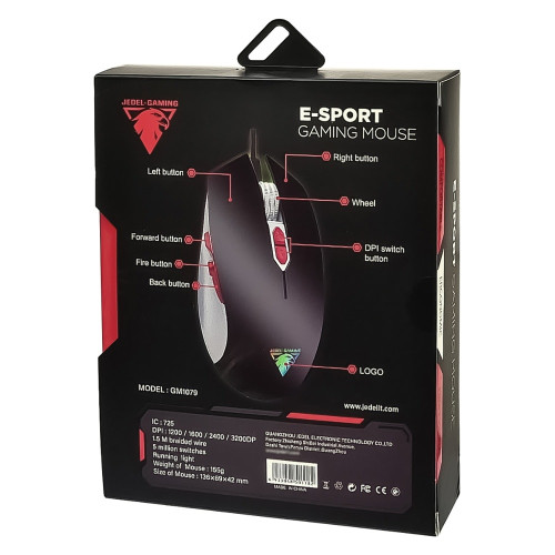Мышка проводная игровая Jedel GM1079 (Black)