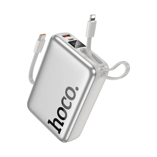 Повербанк Hoco Q39 22.5W+PD20W з кабелем C та L (20000 mAh) (Silver)
