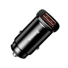 Автомобильное зарядное устройство Baseus Square Metal 2xUSB-A (30W · 3A) (Black)