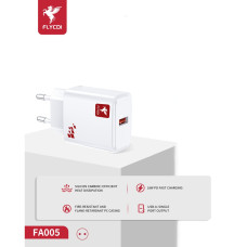Мережевий зарядний пристрій FLYCDI FA-005 USB-A (18W · 3A) (White)