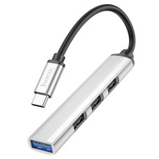 USB-хаб Hoco HB26 4в1 Type-C (USB 3.0 · 3xUSB 2.0 · 0.13 м) (Silver)