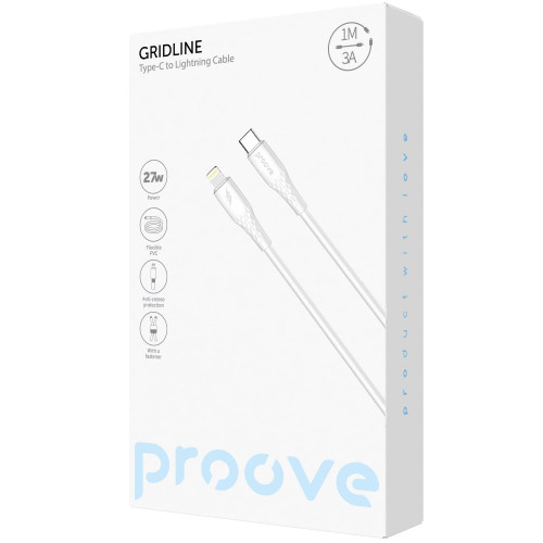 Кабель Proove GridLine Type-C – Lightning (1 м · 27W · 3A) (Black)