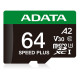 Карта памяти A-DATA Speed Plus MicroSDXC 64GB (adapter SD)