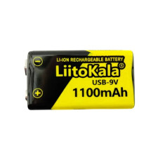 Акумуляторна батарейка крона Liitokala 6F22 9V USB-C (1шт)