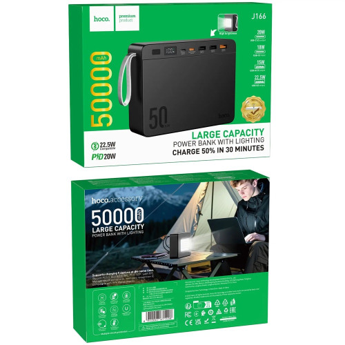 Повербанк Hoco J166 Carretera 22.5W (50000 mAh) (Black)