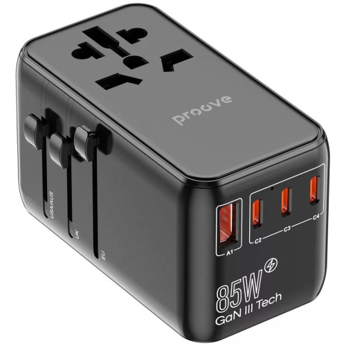 Сетевое зарядное устройство универсальный Proove Trip USB-A+3xUSB-C (85W · 3A) (Black)