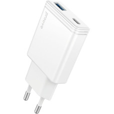 Сетевое зарядное устройство Proove Slender USB-A+USB-C (45W) (White)