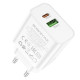 Сетевое зарядное устройство Borofone BA88A USB-A+USB-C (20W · 3A) (White)