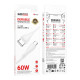 Кабель Borofone BX121 Type-C – Type-C (1 м · 60W · 3A) (White)