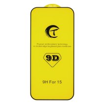 Защитное стекло CT 9D для Apple iPhone 15 (Full Glue) (Black)