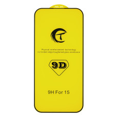Защитное стекло CT 9D для Apple iPhone 15 (Full Glue) (Black)