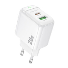 Сетевое зарядное устройство Borofone BAS44A Potential USB-A+USB-C (20W · 3A) (White)