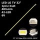 Боковая подсветка для телевизора LG 32″ 6920L-0001C Rev0.4 (1 планка 403 мм, 42 LED 6,5x3 мм, 6 В)