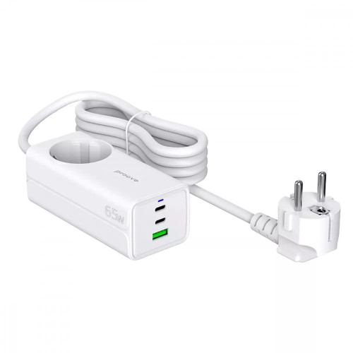 Мережевий фільтр Proove Power Strip PD-02 (65W · USB-A+2xUSB-C) (White)