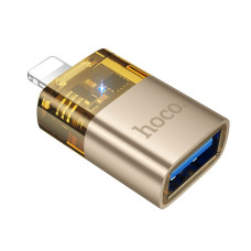Переходник Hoco UA36 Lightning – USB-A (Gold)