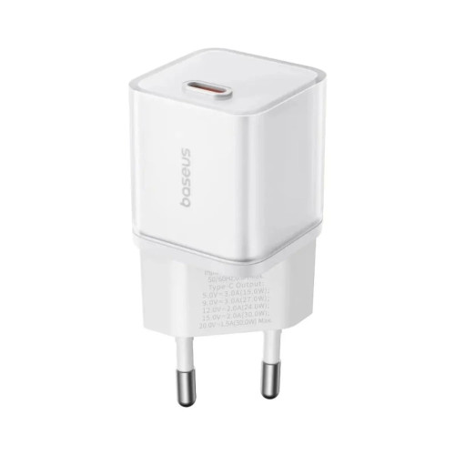 Сетевое зарядное устройство Baseus GaN5S Fast Charger USB-C (30W · 3A) (P10162504213) (White)