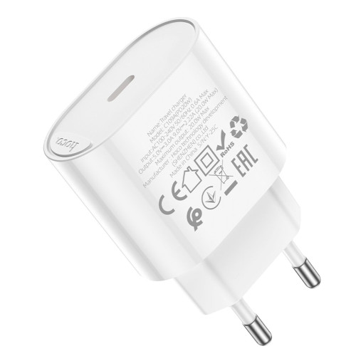 Сетевое зарядное устройство Hoco C109A USB-C (20W · 3A) (White)