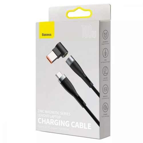 Кабель Baseus Zinc Magnetic Charging Type-C – DC Square Port (2 м · 100W · 5A) (Black)