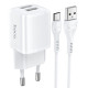 Сетевое зарядное устройство Hoco N8 2xUSB-A (12W · 2.4A) с кабелем USB-A – Type-C (White)