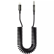 Аудиокабель AUX Proove Steel Spring Lightning – 3.5 мм (1 м) (Black)