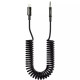 Аудиокабель AUX Proove Steel Spring Lightning – 3.5 мм (1 м) (Black)