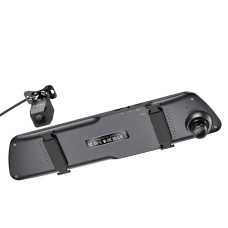 Відеореєстратор-дзеркало Hoco DV4 Full HD із задньою камерою (Black)
