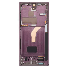 Дисплей для Samsung S908 Galaxy S22 Ultra з тачскріном в рамці (Burgundy) (OLED) (Big size)