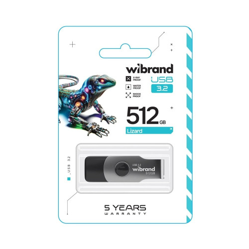Флешка Wibrand Lizard 512GB USB 3.2 Gen 1 (Black)