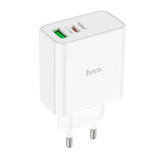 Сетевое зарядное устройство Hoco C113A USB-A+USB-C (65W · 3A) (White)
